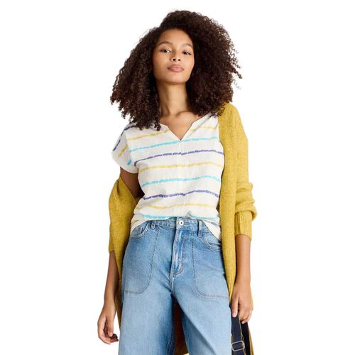 White Stuff Nelly Notch Stripe Neck Tee